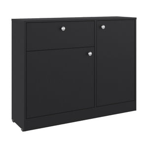 Fmfurniture - Comoda 2 Puertas 80X100X30,2 Cm Negro