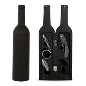 Genérico - Set Kit 5 Pcs Sacacorcho Descorchador + Estuche Botella Vino