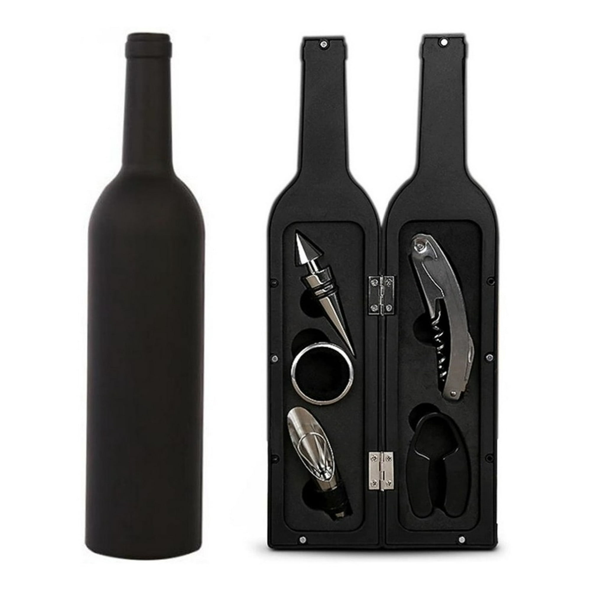 Genérico - Set Kit 5 Pcs Sacacorcho Descorchador + Estuche Botella Vino