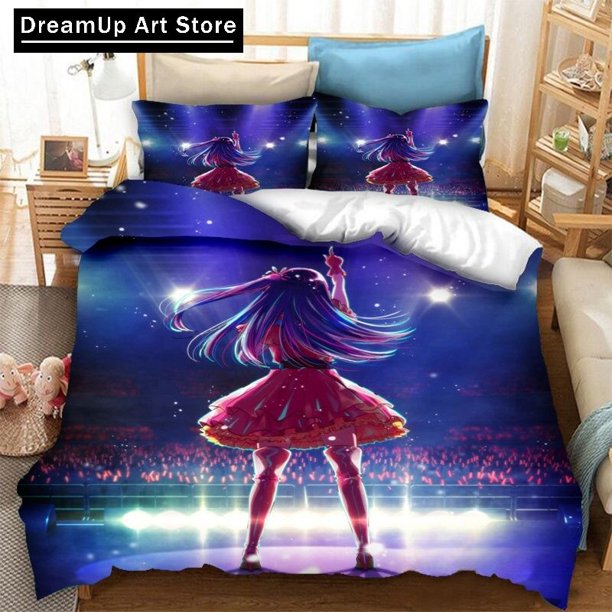 Anime OSHI NO KO ing Bedding Set Duvet Covers Pillowcases /3 Piece Comforter Bedding Sets Bedclothes Bed Home Textiles