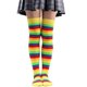 thumbnail image 1 of suxuMhao Calcetines hasta el Muslo a Rayas Suaves y Elásticos, Color Arcoíris, Calcetines de Moda por Encima de la Rodilla, Puño Amarillo, Calcetines hasta la Rodilla Cómodos, 3 Pares, Talla Única, 1 of 2