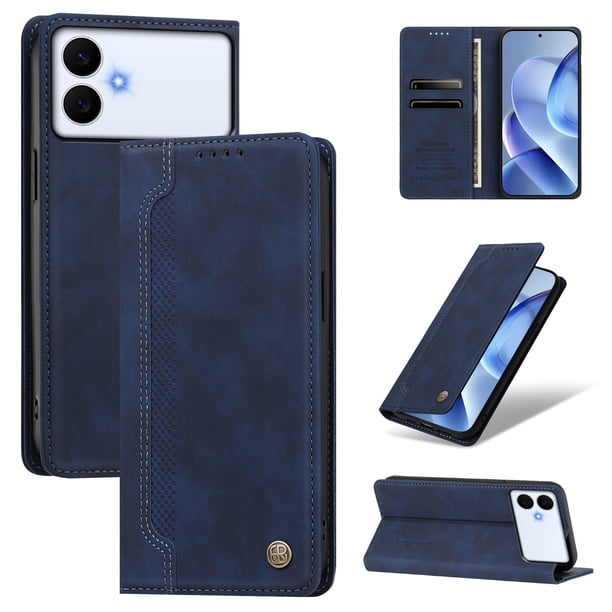 Funda Billetera para Samsung Galaxy S26 Edge Imán y Resistente Azul