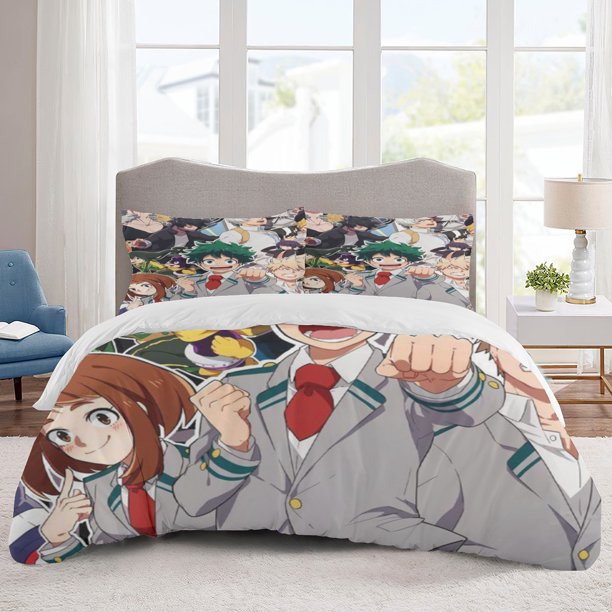 My hero academia Bedding Sets Cartoon Duvet Cover Lightweight 3 Piece Bet Sets for Kids Boys Girls