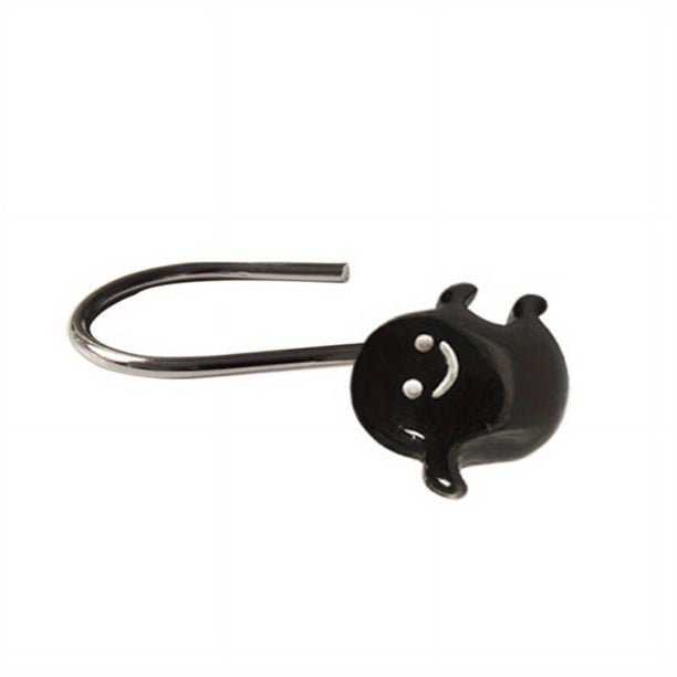 12pcs Premium Rust-Resistant Halloween Shower Hooks for Bathroom Curtains - Set of 12 Spooky Design Shower Rings