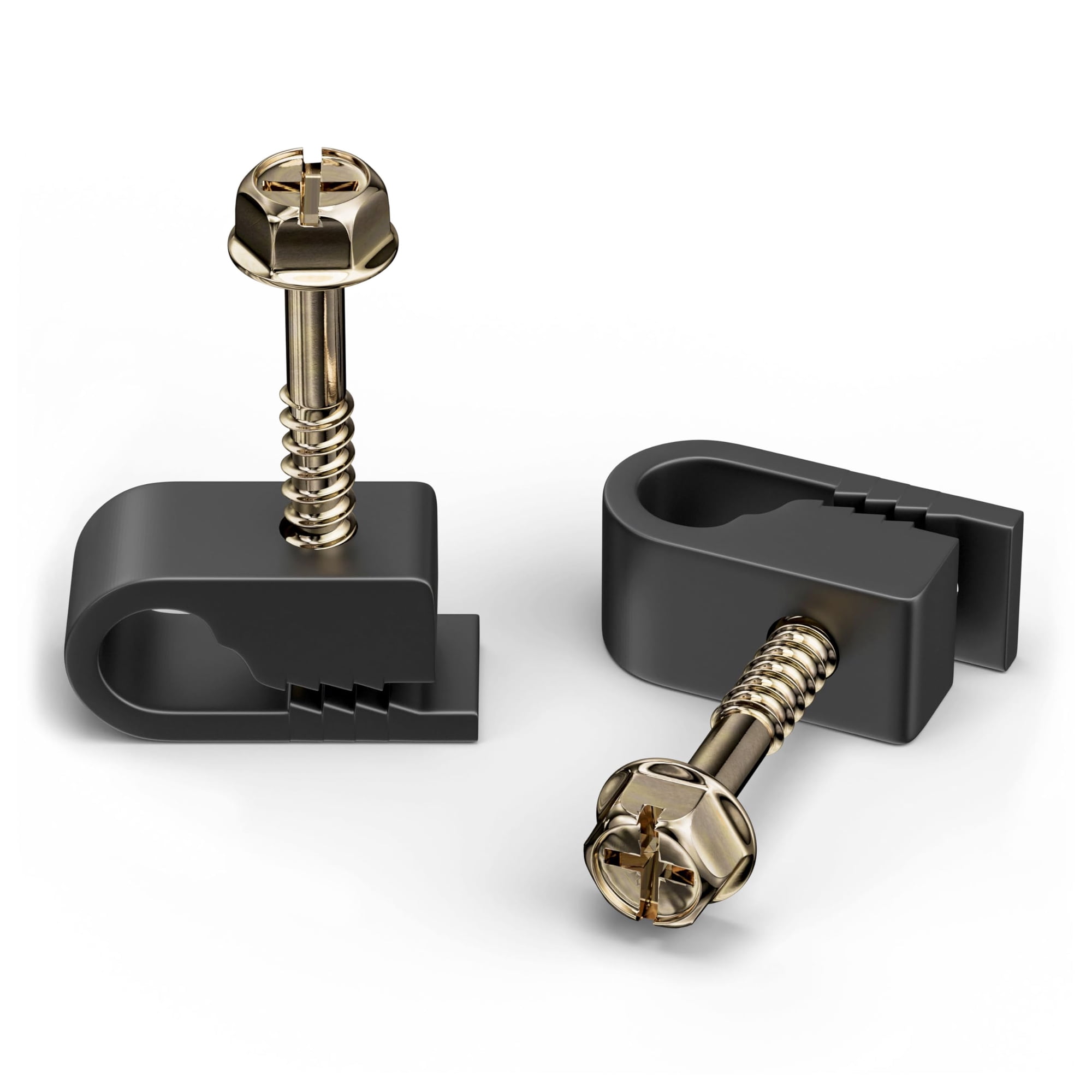 The Cimple Co - Clips Para Cables Coaxiales The Comple Co Cat6 Negros (100 Piezas)