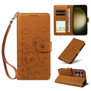 Funda Billetera Foxdock Compatible Con Samsung Galaxy S23 Ultra, Diseño Perrito Tierno, Ranuras Para Tarjetas Y Soporte Plegable