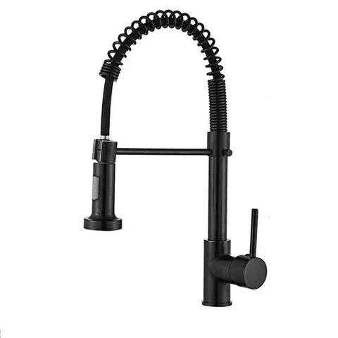 Genérico - Grifo Llave Alta Monomando Cocina Rociador Flexible Negro