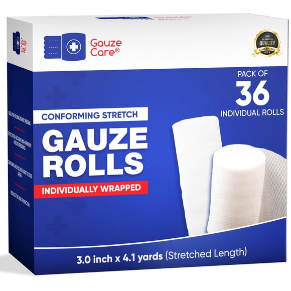 Rollos de gasa Gauze Care, 7,62 cm x 3,75 m, 36 rollos de alta calidad