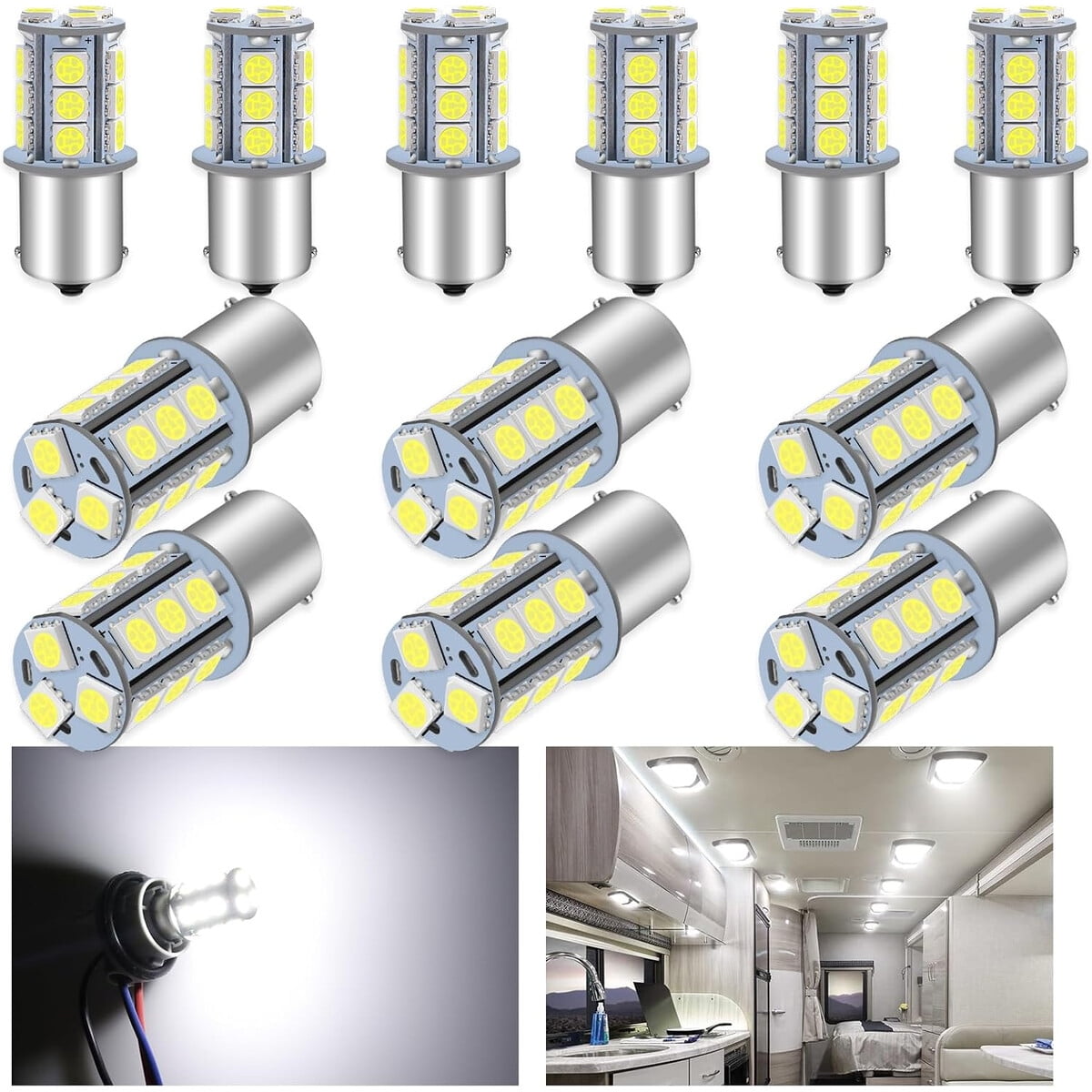 Ampolleta Led 1156 Alopee 12 Unidades Blanca 12v Interior Rv Ba15s