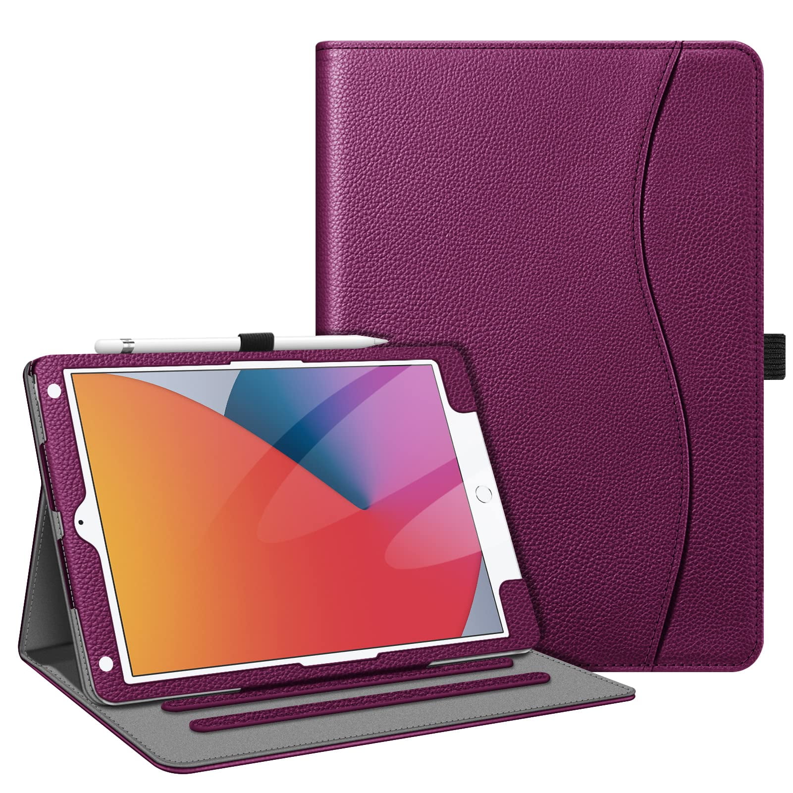Funda Fintie Para Ipad 9ª, 8ª Y 7ª Generación De 10,2 Pulgadas Con Soporte, Color Morado
