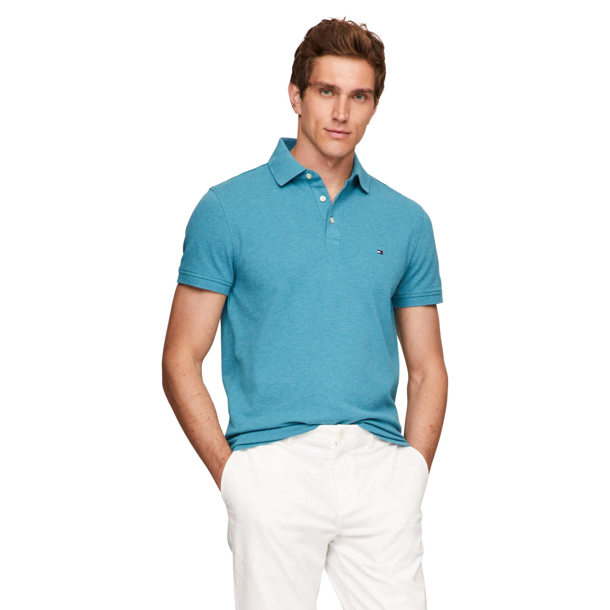 Polo Tommy Hilfiger 1985 Slim De Manga Corta Para Hombre