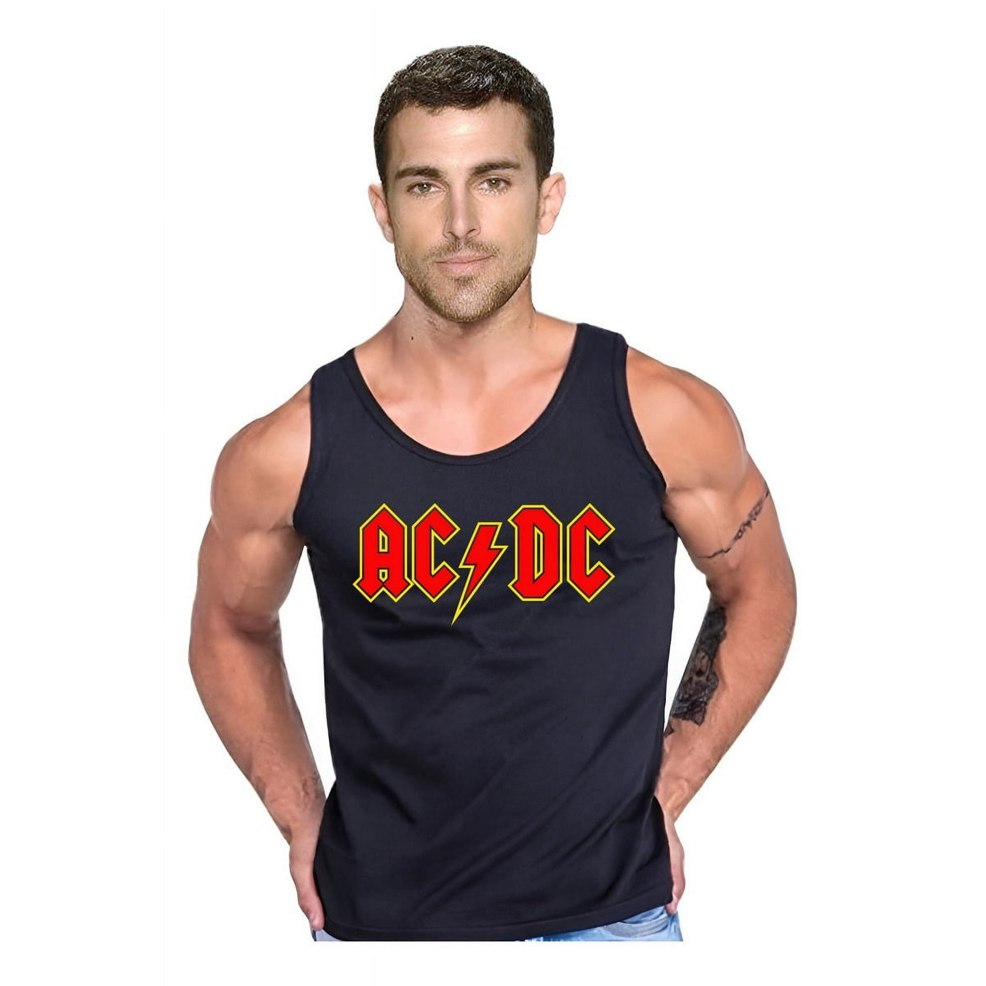 Persodesign - Polera Diseño Acdc Musculosa Tank Gym Life Gladiador Talla Xl Negro Hombre