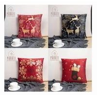 Casadeliacl - 4Pcs Funda De Cojín De Sofá De Navidad Decoración Surtida Negro