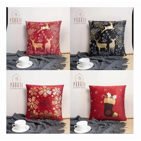 Casadeliacl - 4Pcs Funda De Cojín De Sofá De Navidad Decoración Surtida Negro
