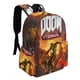 thumbnail image 2 of Doom Eternal-theme Backpack, Campus style schoolbag Bookbag with Adjustable Shoulder Straps And Large Zip Compartment, Unisex Travel Bags.42x30x15cm, 2 of 6