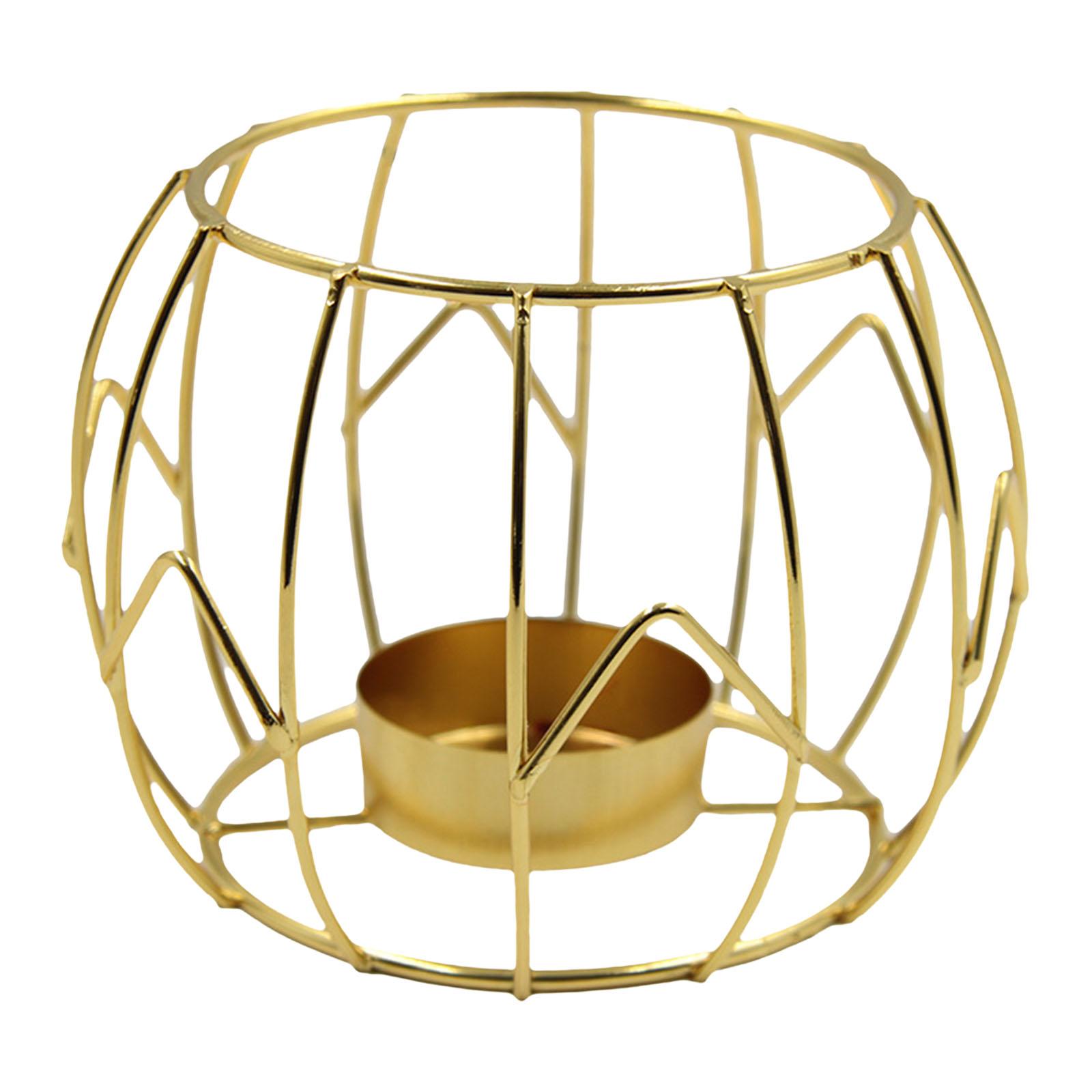 Magideal - Candelero De Lujo Formas Geométricas De Hierro Candelero De Luz De Té Decorativo Candelabro De Vela Dorada Para Patio Chimenea Mantel Interior