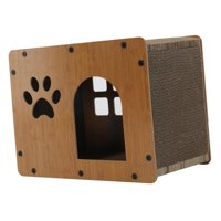 Magideal - Casa Para Gatos Y Rascador Cartón Material Reciclable Tamaño Duradero 55X29X28Cm Rascador Para Gatos Salón Para Almohadilla Ejercicio