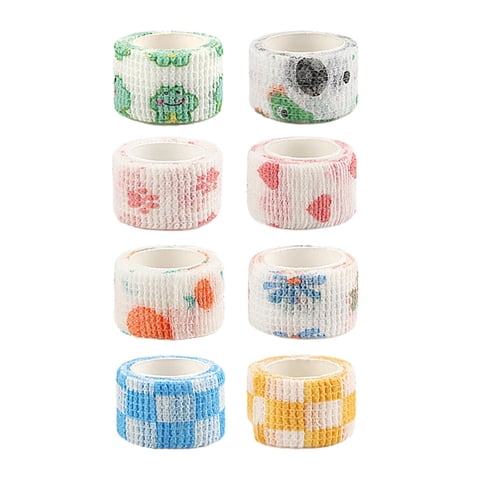 Magideal - 8X Cinta Protectora Para Dedos Cinta Elástica Cohesiva, Protector De Cinta Para Pulgar Cinta Protectora Linda Para Dedos Rollo De Cinta Para Escribir