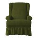 thumbnail image 1 of Funda De Sillón Seersucker Wingback Universal Con Faldas Con Volantes Verde, 1 of 5