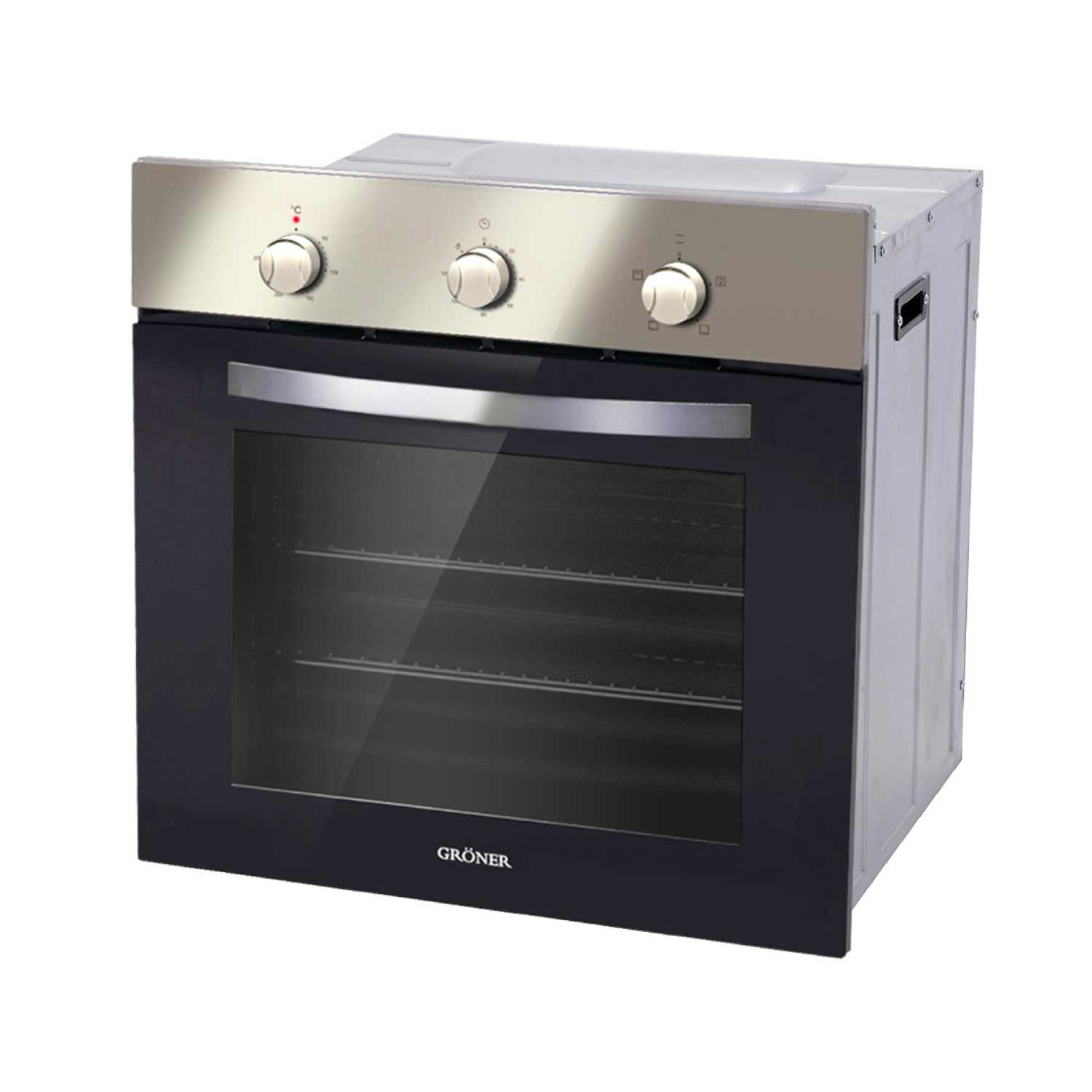 Groner - Horno Eléctrico Empotrable Inox 4f 60l