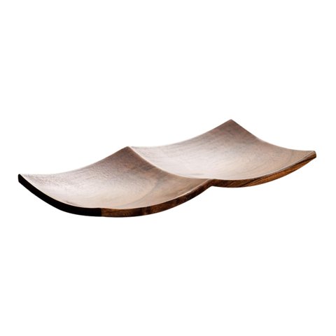 Bothyi - Bandeja De Servir De Madera Para Fruta Seca Postre Mesa 2 Compartimiento