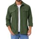 thumbnail image 1 of INSPIRE CHIC Camisa de Hombre de Manga Larga con Bolsillos para Regreso a Clases, Trabajo Casual, Pesca y Senderismo L Verde Oliva, 1 of 6