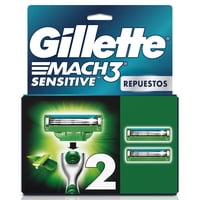 Repuestos De Afeitar Mach3 Sensitive Con Aloe Y Vitamina E 2 Un Gillette