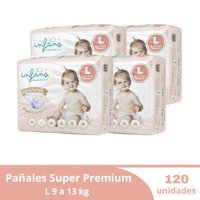 Pañales Desechables Super Premium L Infans 120 Und