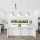 thumbnail image 3 of Lámpara colgante Susurise Kitchen de metal dorado blanco, paquete de 2, 3 of 8