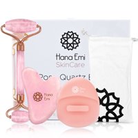 Set Gua Sha Hanaemi Rose Quartz Para Rostro Y Cuerpo