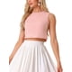 thumbnail image 4 of INSPIRE CHIC Blusa sin mangas de mujer para el regreso a clases, estilo vintage de verano, tops de cuadros, L Rosa, 4 of 5