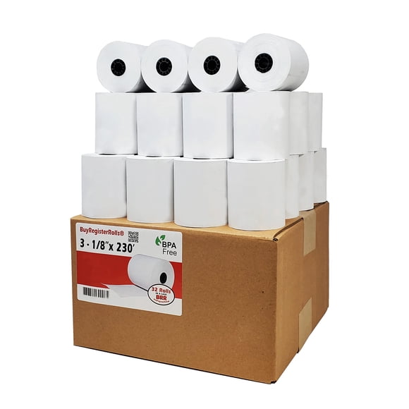 Rollos de papel térmico para recibos de 80 mm x 70 m (32 rollos)