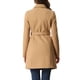 thumbnail image 3 of INSPIRE CHIC Abrigo de Guisante para Mujer con Cuello Peter Pan, Doble Botonadura, Bolsillo Inclinado, Botones Abajo, Abrigos de Invierno con Cinturón S Caqui, 3 of 6