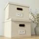 thumbnail image 1 of Juego de 2 cajas organizadoras de archivos plegables de lino con tapa ZICOTO, 1 of 9