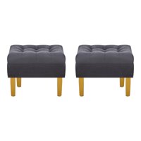 Bodevir - Set Pouf Wood 1C Felpa 04 Gris