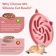 thumbnail image 2 of Comedero para Gato Sarnxgr 2 Piezas de Silicona Antirrápido Gris/Rosa, 2 of 7