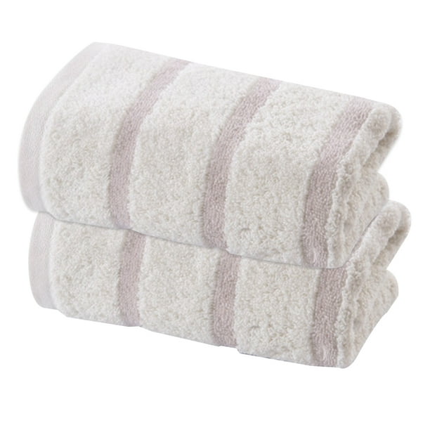 Juego de toallas de baño de algodón suave con estampado de rayas, tamaño 70 x 34 cm (paquete de 2)