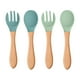thumbnail image 1 of 4 tenedores y cucharas de silicona con mango de madera, 1 of 5