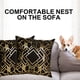 thumbnail image 5 of Juego de 2 fundas de almohada decorativas negras y doradas de 45 x 45 cm. Ideal para sofá, sala de estar, decoración del hogar., 5 of 5
