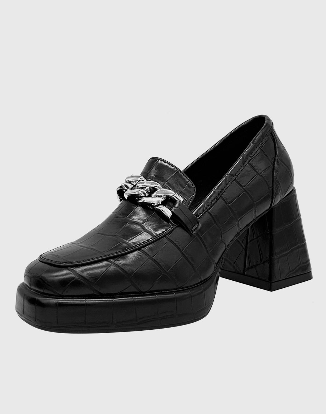 Danicolle Calzado - Zapato Para Mujer Con Taco Y Cadena Negro
