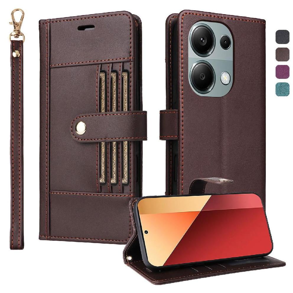 Foxdock Funda Tipo Cartera Para Xiaomi Redmi Note 14s – Cubierta De Cuero Pu Con Múltiples Ranuras, Bolsillo Para Efectivo Y Correa De Muñeca
