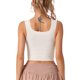 thumbnail image 3 of INSPIRE CHIC Camiseta de Tirantes de Mujer con Sujetador Incorporado Ajuste Ceñido Cuello Cuadrado Camiseta Interior S Blanco, 3 of 5