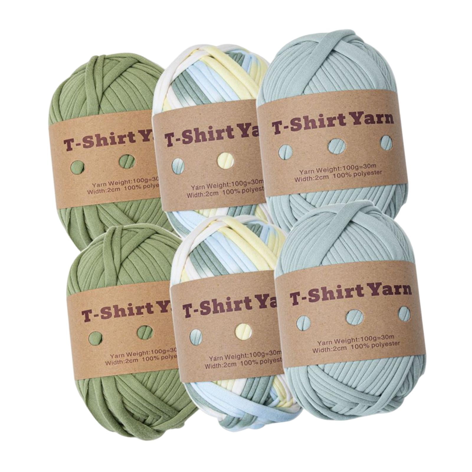 Magideal - 6 Piezas De Hilo De Tejer Tela Hilo De Espagueti Poliéster Suave 98ft Hilo De Alfombra Hilo De Camiseta Para Tirar Alfombra Hacer Manta Cestas Bufanda Conjunto C