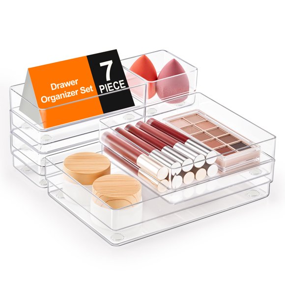 Set de 7 Bandejas Organizadoras Transparentes para Cajones SMARTAKE