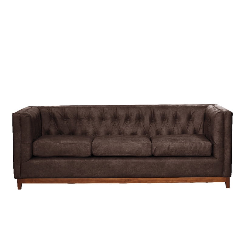 Latam Home - Sofa Roma 3c Cuero Colorado Marron