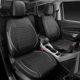 thumbnail image 2 of CAR PASS Universal Reflect Piping Leather Car Seat Cover, Full Set, Black/Grey, 2 of 3