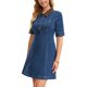 thumbnail image 4 of INSPIRE CHIC Vestidos de Jean para Mujer Vintage con Cuello, Botones, Manga Corta, Ajustado y Acampanado, Vestido de Mezclilla M Azul, 4 of 6
