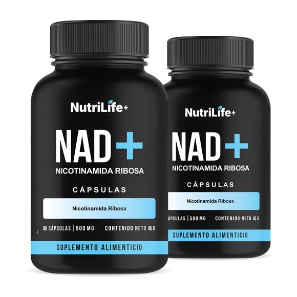 Pack 2 Nad+ Nicotinamida Ribosa 180 Capsulas 500mg Nutrilife Sin Sabor