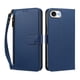 thumbnail image 1 of Funda Tipo Billetera para iphone17E/16E/SE4 con Soporte y Bolsillo con Cierre Azul profundo, 1 of 1