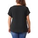 thumbnail image 3 of Agnes Orinda Blusas de Talla Grande para Mujer con Cuello en V Entallado y Mangas Cortas de Pétalo Camisas Casual 1X Negro, 3 of 6
